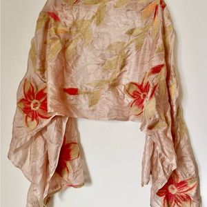 Flower Felt Patch Scarf Shawl